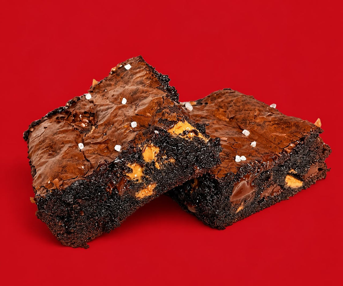 Belgian chocolate brownies with sea salt